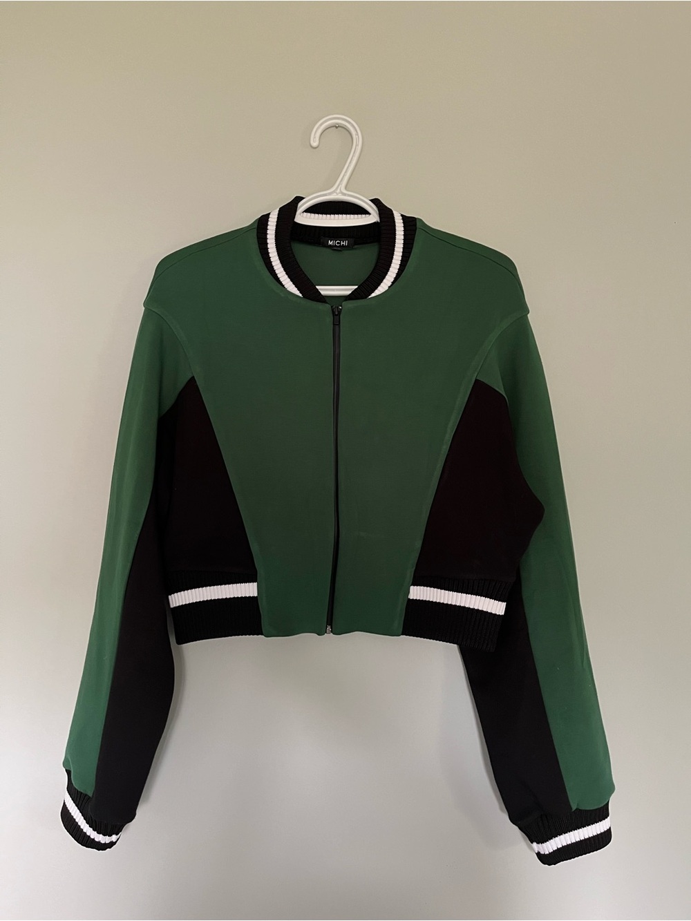 MICHI Green and Black Colorblock Jacket